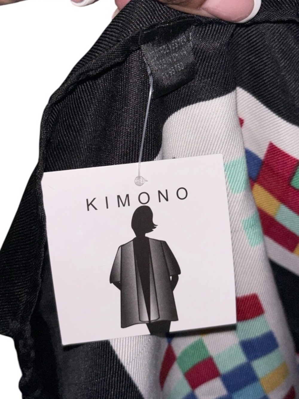 Multicolor Geometric Kimono, NWT - Picture 8 of 8